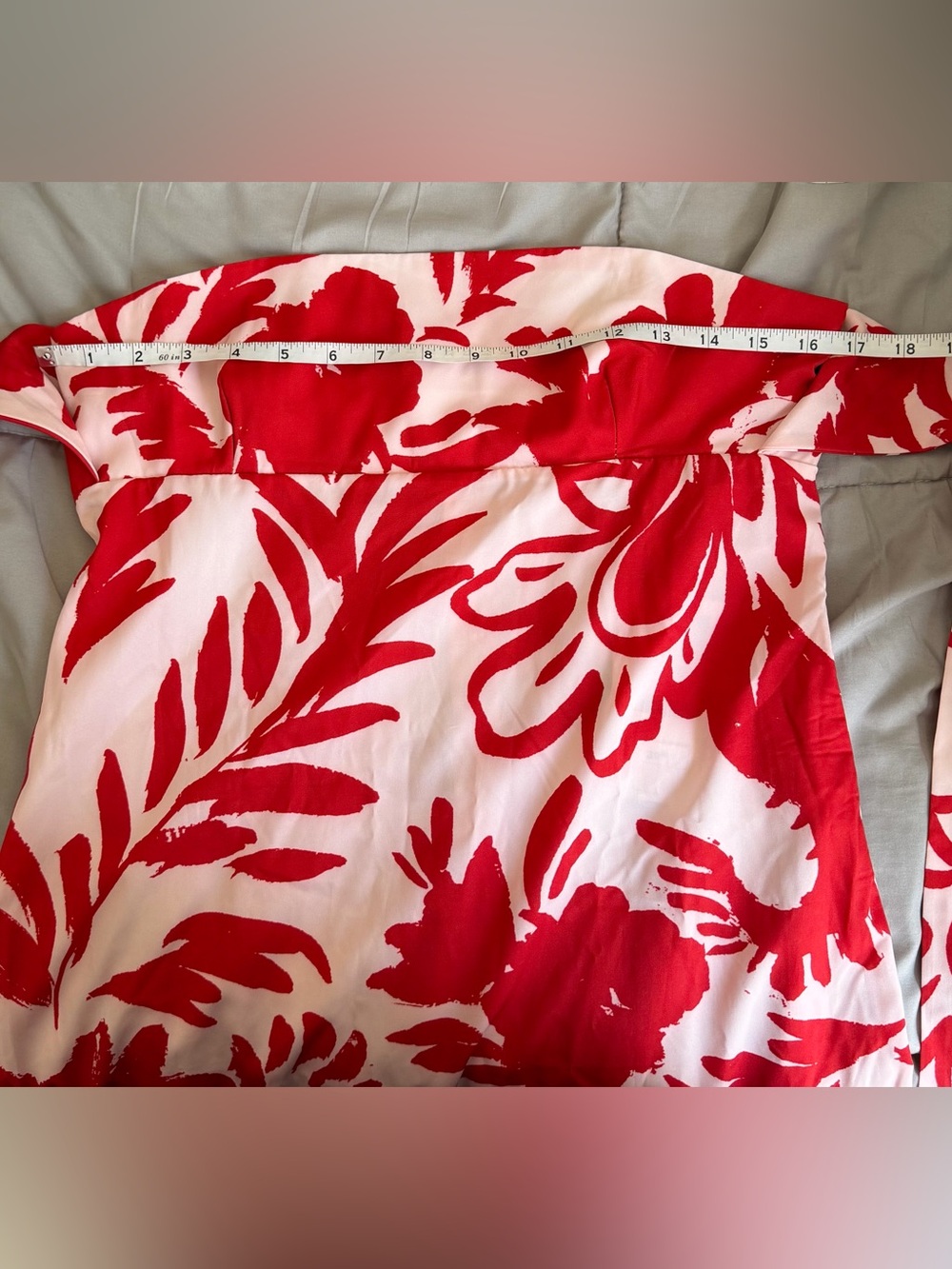 NWT Zara Printed Halter Midi Dress Red Tropical Floral Size L - Picture 14 of 15